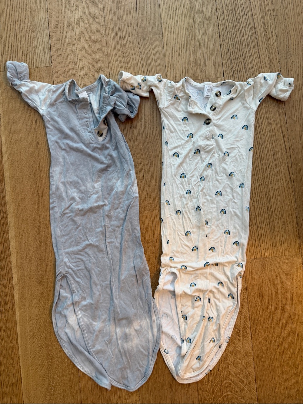 Kids Sleep Gown Set - Blue Tie Dye Rainbow Pajamas